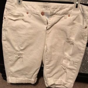 White jean shorts